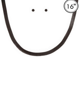 Aluminumcoating Herringbone Necklace Set