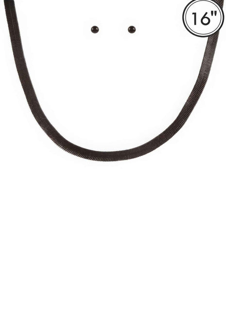 Aluminumcoating Herringbone Necklace Set