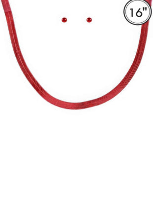 Aluminumcoating Herringbone Necklace Set