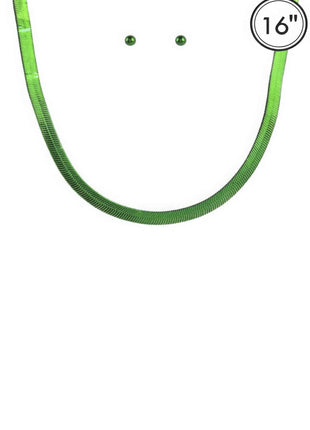 Aluminumcoating Herringbone Necklace Set