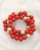 Metal Wood Bead Bracelet