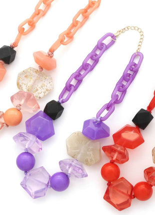 Chunky Beaded Oval Link Necklace