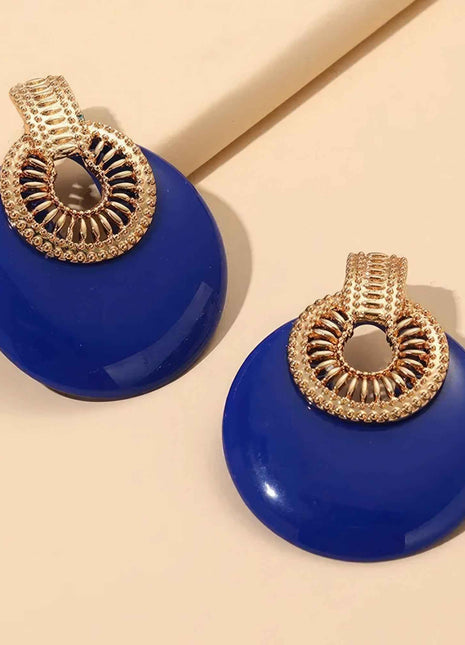 Round Metal Post Earring