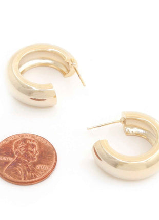 Rope Rhinestone Open Hoop Gold Dipped Earring