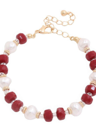 Pearl Beaded Metal Bracelet