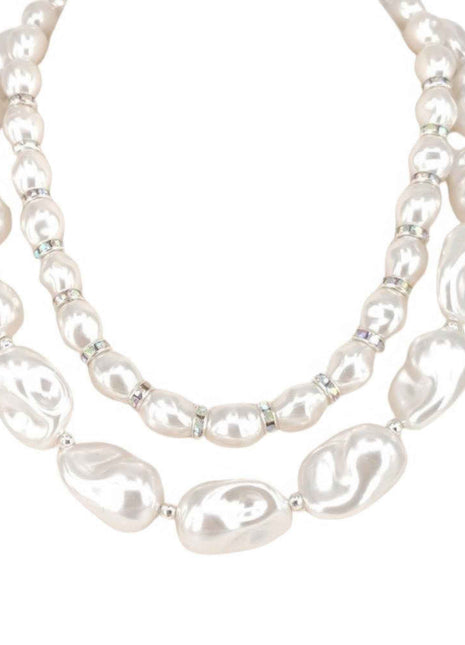 2 layered pearl necklace