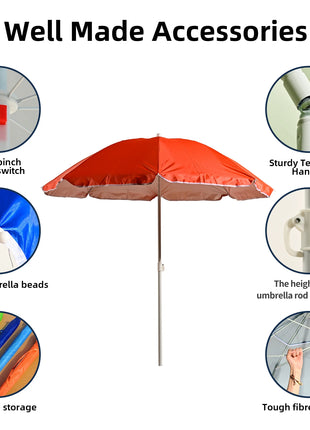 Ombrellone da spiaggia pieghevole S7 STAR, ombrellone grande 160-240 cm, ombrellone leggero con protezione solare UPF+50, ombrellone da spiaggia resistente, per piscina all'aperto