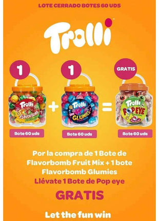 Filled lot trolli fruit mix+ glumies and gift eyes 180 units