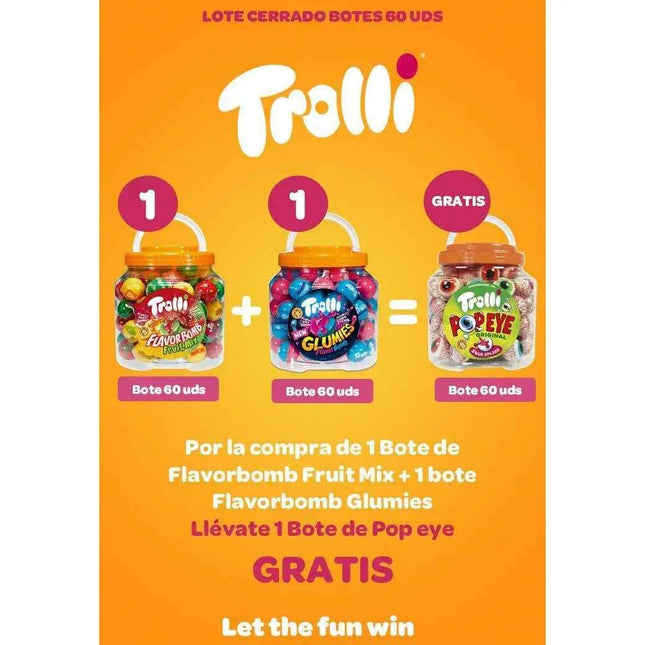 Filled lot trolli fruit mix+ glumies and gift eyes 180 units