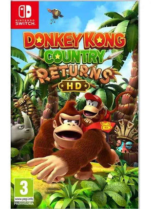Donkey Kong Country Returns HD for Nintendo Switch - Nintendo game featuring enhanced HD graphics, co-op mode, and 80 levels of action-packed adventure against the Tiki Tak Tribe. Enjoy a classic switch game experience!