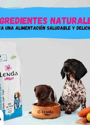 Lenda Urban Light - Natural Low-Calorie Dog Food for Mini and Medium Breeds, with 32% Protein and Joint Support (Glucosamine, Chondroitin) for Digestive Health, made from Natural Ingredients like Corn and Rice.