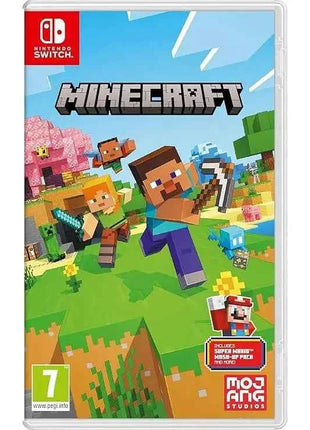 Minecraft Switch UK - Nintendo Switch game featuring Mojang's creative adventure with multiplayer support, including Super Mario Mash-Up Pack, 40 skins, and iconic music from Super Mario 64 for endless building fun.