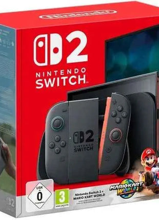 Nintendo Switch 2 Console with Mario Kart World EU - 256GB, 4K support, Joy-Con 2 controllers, HDR, and 120 fps gaming experience, perfect for Nintendo Switch games and accessories.