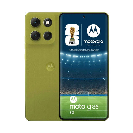 Moto G86 POWER smartphone 5G with 6.67" pOLED display, MediaTek Dimensity 7300 processor, 8GB RAM (expandable), 512GB storage, 50MP dual camera, 6720mAh battery, IP68/IP69 resistance, Android 15, and dual SIM capability.