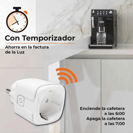 LED ATOMANT Smart WiFi Plug 16A with Energy Monitor, Remote Control via Smart Life App, Compatible with Alexa and Google Home, Programmable Timers for Home Automation