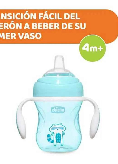 Chicco child transition glass 4m+ 200ml - no spills