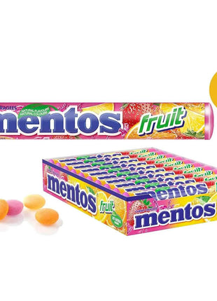 Mentos fruit - box of 20x38gr - chewable candies - fruit soft flavor