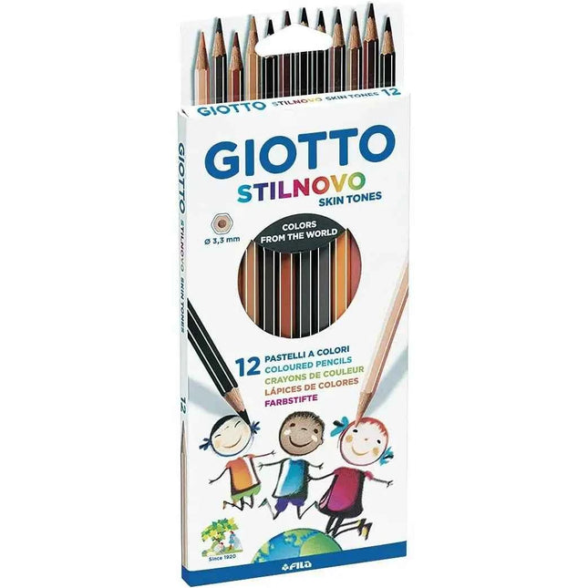 Giotto Stilnovo Set 12 Matite Colorate Tonalità Carnagione per Disegno e Inclusività