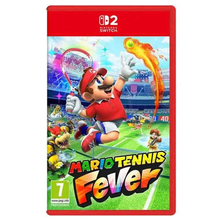 Mario Tennis Fever - Switch 2 Edition, Nintendo Switch sports game featuring 30 unique rackets, 38 characters, multiple modes including Story Mode and motion controls with Joy-Con 2 for an enhanced gaming experience.