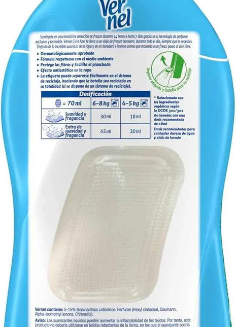 Vernel concentrated softener sky blue aroma – pack 3x60 (180 doses) softness, freshness and lasting aroma