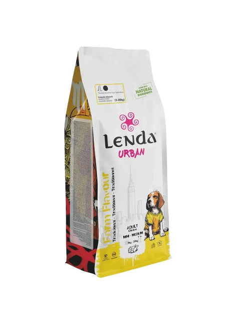 Lenda Urban Farm Chicken - Natural Dog Food for Mini-Medium Breeds, high protein content 36.5%, suitable for adult dogs, supports bone health with meat-based ingredients like chicken, pork, and beef.