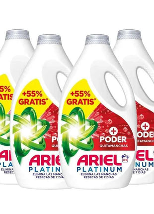 Ariel liquid washing machine detergent, 200 4x washes (32+18), stain remover soap, more extra stain remover power, deep cleaning