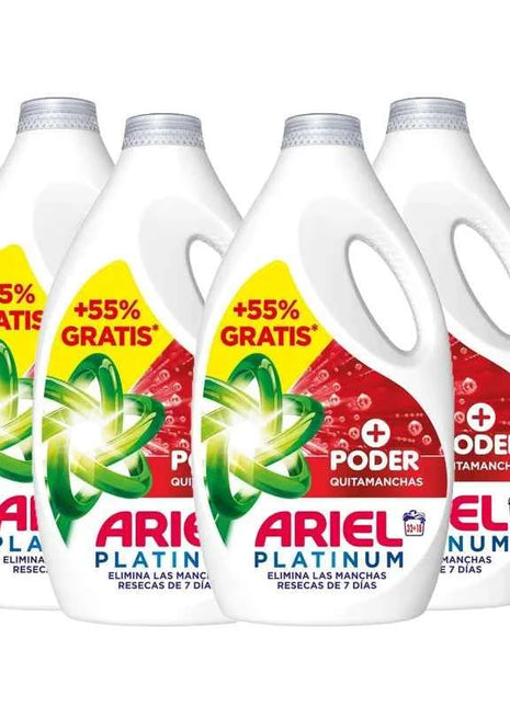 Ariel liquid washing machine detergent, 200 4x washes (32+18), stain remover soap, more extra stain remover power, deep cleaning