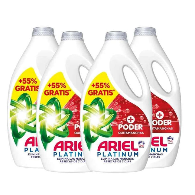 Ariel liquid washing machine detergent, 200 4x washes (32+18), stain remover soap, more extra stain remover power, deep cleaning