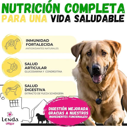 Lenda Urban Meadow - Natural Lamb Dog Food for Adults, 25% Protein, Grain-Free, Includes Glucosamine and Chondroitin for Immune Support, 3601 Kcal/Kg, Perfect for Large Breeds.