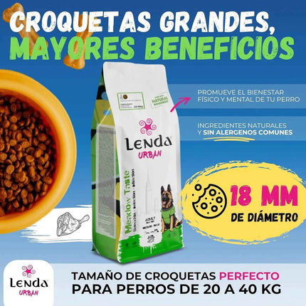 Lenda Urban Meadow - Natural Lamb Dog Food for Adults, 25% Protein, Grain-Free, Includes Glucosamine and Chondroitin for Immune Support, 3601 Kcal/Kg, Perfect for Large Breeds.