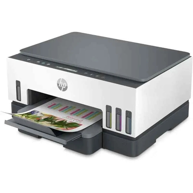 HP Smart Tank 7008 color multifunction printer, duplex, Wi-Fi, 15ppm, refillable ink tank system, high-quality prints up to 4800 x 1200 dpi, automatic duplex printing, designed for high-volume usage, ideal for home and office