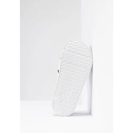 FILA | Infradito unisex per adolescenti, Morro Bay Slipper, 100% poliuretano, materiale sintetico, suola sintetica leggera e resistente, bianco e blu scuro, logo