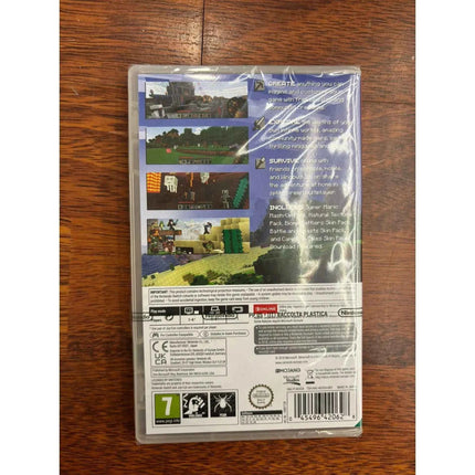 Minecraft Switch UK - Nintendo Switch game featuring Mojang's creative adventure with multiplayer support, including Super Mario Mash-Up Pack, 40 skins, and iconic music from Super Mario 64 for endless building fun.
