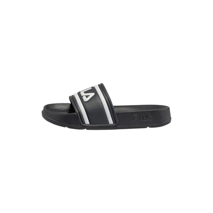 FILA | Infradito unisex per adolescenti, Morro Bay Slipper, 100% poliuretano, materiale sintetico, suola sintetica leggera e resistente, bianco e blu scuro, logo