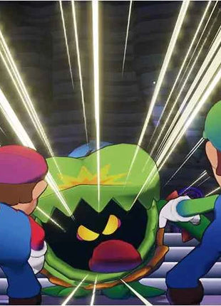 Mario & Luigi Fraternauti Alla Carica (Brothership) Switch UK, Nintendo Switch game featuring Italian audio, exploring Elettria with cooperative gameplay, and unique brotherly actions to overcome challenges and fight.