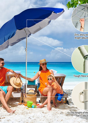 Ombrellone da spiaggia pieghevole S7 STAR, ombrellone grande 160-240 cm, ombrellone leggero con protezione solare UPF+50, ombrellone da spiaggia resistente, per piscina all'aperto