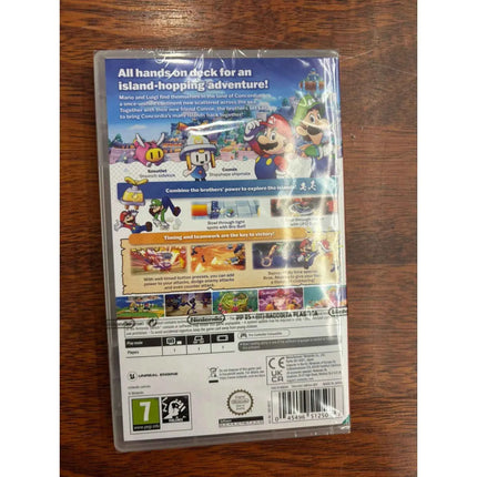 Mario & Luigi Fraternauti Alla Carica (Brothership) Switch UK, Nintendo Switch game featuring Italian audio, exploring Elettria with cooperative gameplay, and unique brotherly actions to overcome challenges and fight.