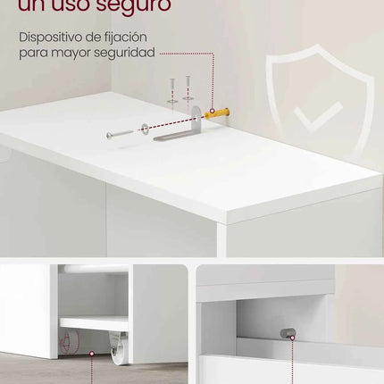 VASAGLE Tall Bathroom Cabinet, a space-saving storage solution with a classic white MDF design, featuring adjustable shelves and drawers, perfect for small spaces.