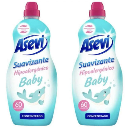Asevi- baby asevi softener hypoallergenic baby 1380ml each bottle baby children washing machine 60 or 120 or 180 doses