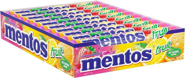 Mentos fruit - box of 20x38gr - chewable candies - fruit soft flavor
