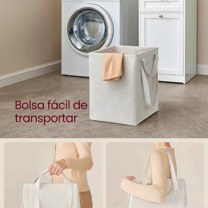Vasagle bathroom cabinet with dirty clothes basket, bathroom furniture with 1 drawer and 1 dirty clothes basket, removable inner bag with handles, 40 x 40 x 80.2 cm, cloud white