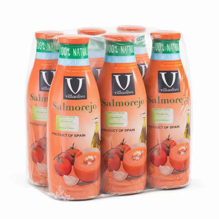 Villaolivo - pack of 6 units salmorejo villaolivo salmorejo cristal 1l 100% natural