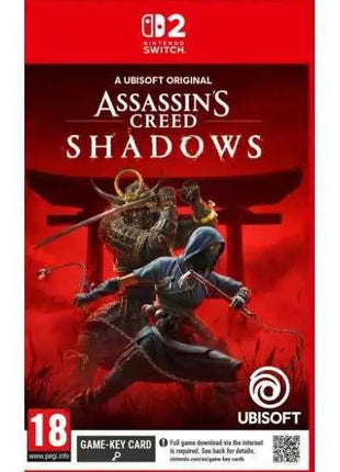 Assassin's Creed Shadows for Nintendo Switch 2 - Action-Adventure Game set in Feudal Japan with Assassin and Samurai characters, featuring stealth gameplay and immersive world exploration.
