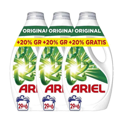 Pack of ariel liquid washing machine detergent 35 washes or 70 washes or 105 washes, original, improved cleaning soap in colder cycles with exclusive cold cleaning technology