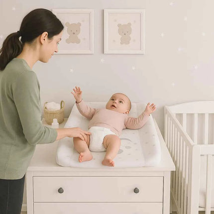 Bathby waterproof padded baby changing table with safety edges, soft and non-slip, easy to clean, 85x50x10cm