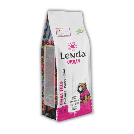 Lenda Urban First Bite Puppy – Natural Complete and Balanced Dog Food for Puppies, 30% Protein, with Chicken, Pork, and Beef, promoting Digestive Health, Granule Format.