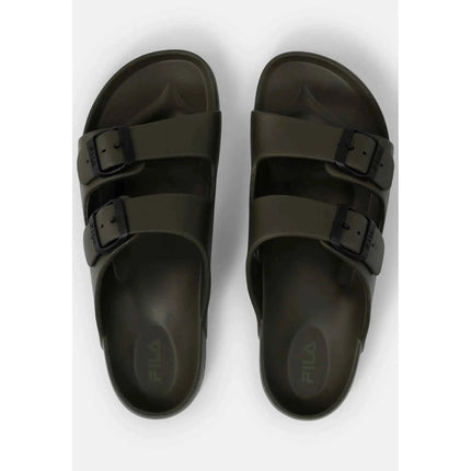 FILA | Infradito da uomo, Ciabatta Matero, EVA monoblocco, Leggera, Flessibile e Resistente all'acqua, Sandali da piscina e spiaggia con logo inciso, Verde e Nero