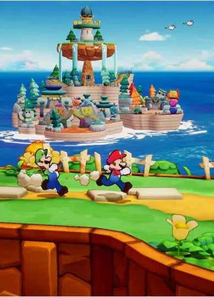 Mario & Luigi Fraternauti Alla Carica (Brothership) Switch UK, Nintendo Switch game featuring Italian audio, exploring Elettria with cooperative gameplay, and unique brotherly actions to overcome challenges and fight.