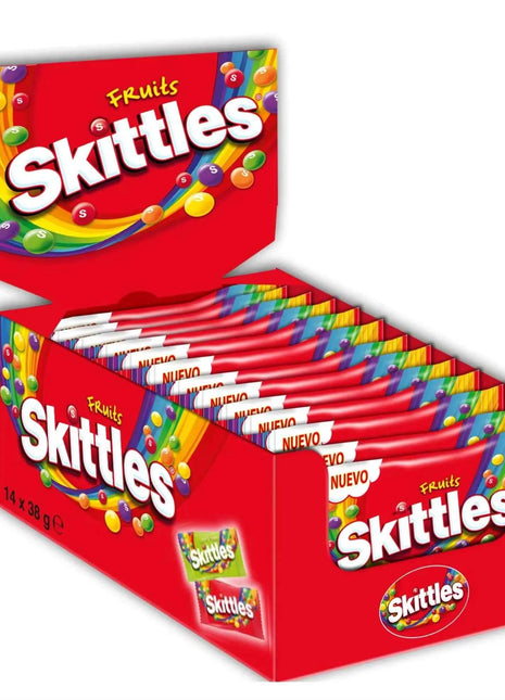 SKITTLES FRUIT-Chewy Candy Fruity Flavor-Box Of 14 Units of 38gr