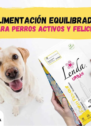 Lenda Urban Farm Chicken - Natural Dog Food for Mini-Medium Breeds, high protein content 36.5%, suitable for adult dogs, supports bone health with meat-based ingredients like chicken, pork, and beef.